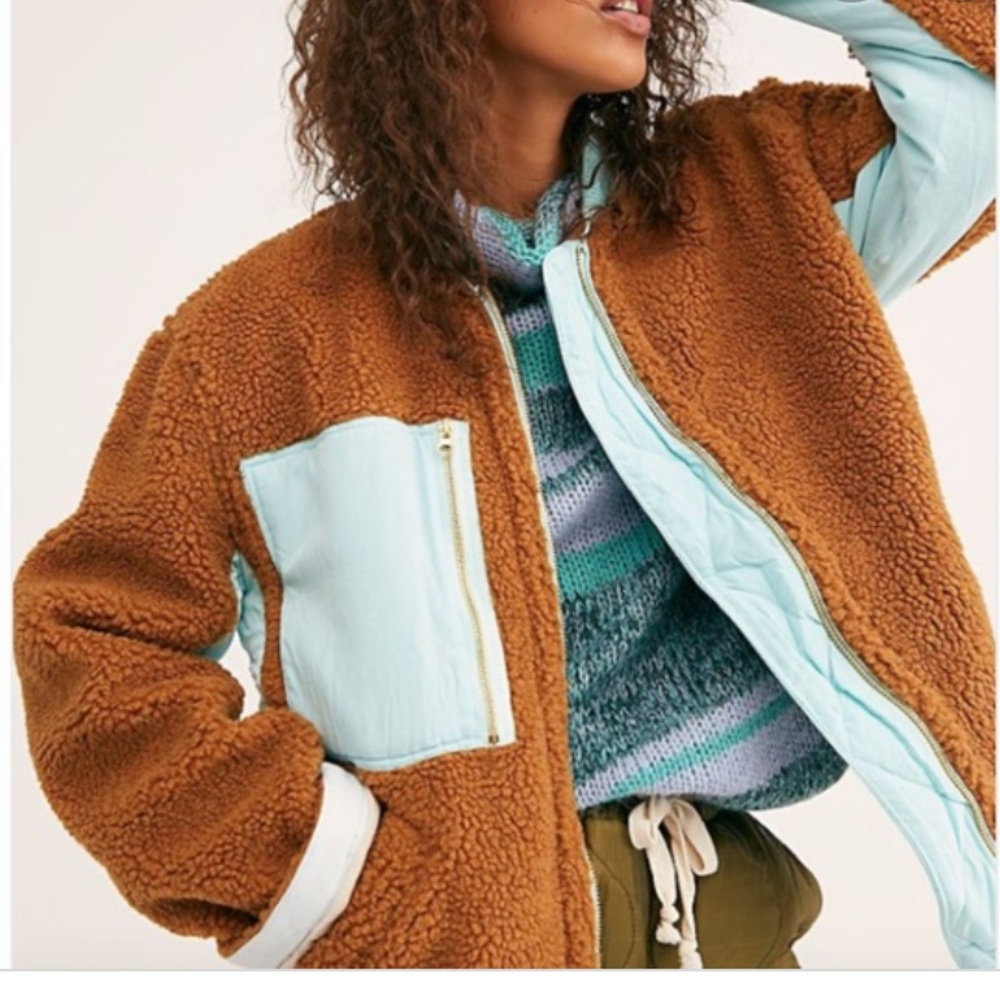 FREE PEOPLE Sherpa Bomber Jacket